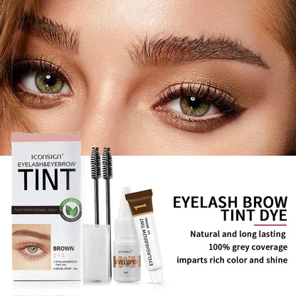 ICONSIGN Eyelash Tint Eyebrow Tint Kit Waterproof 15 Mins Fast Dye Brow Enhance Brow Dye Lash Can Keep Long Lasting Makeup Tools